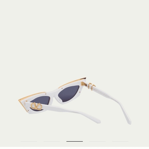 Valentino Garavani Chic White and Gold Sunglasses main image 9